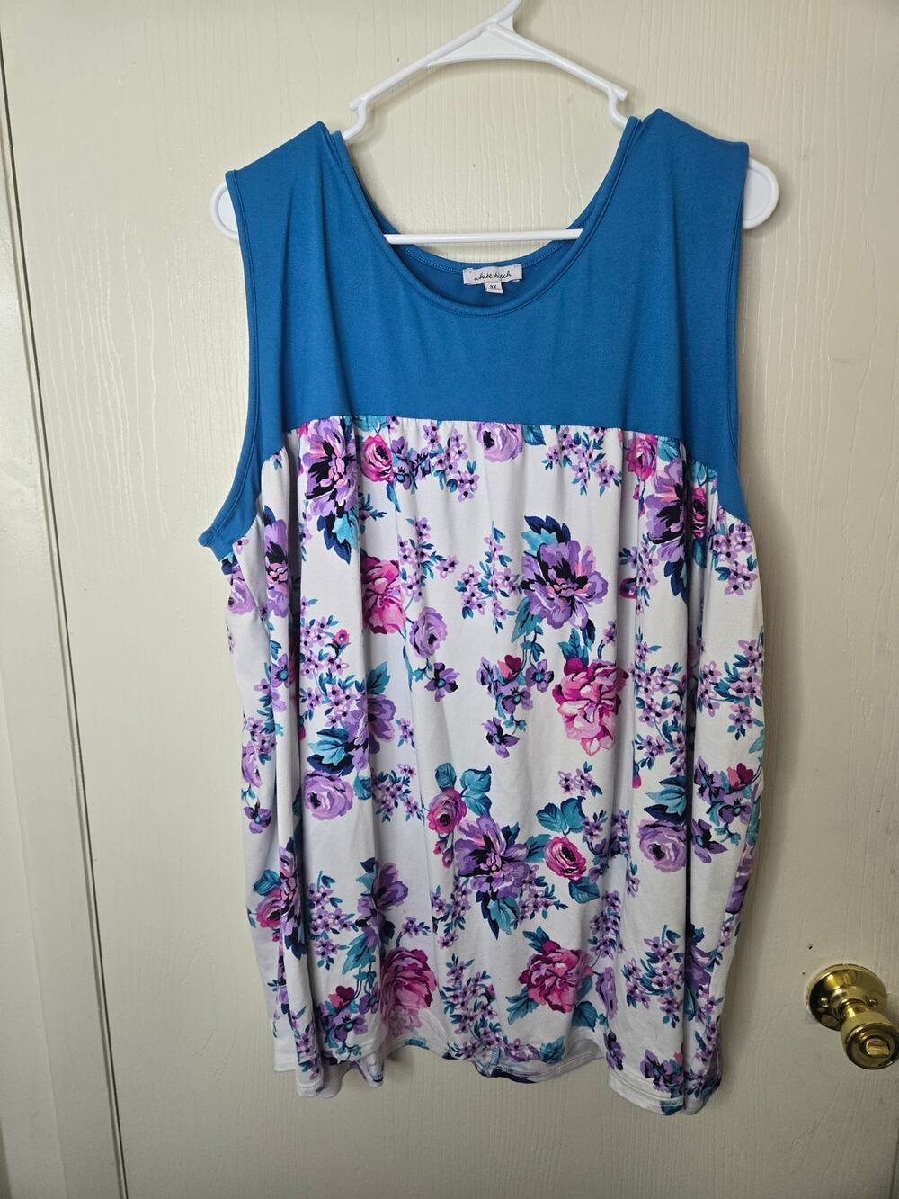 White Birch Flower Floral Tank 3X